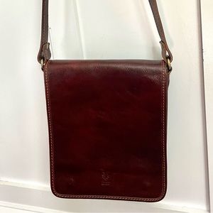 Stunning Italian Leather Crossbody Adjustable Satchel Bag Purse